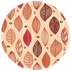 Forest Leaves Seamless Pattern With Natural Floral Wooden Bottle Opener (round) by Grandong