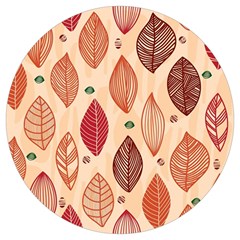 Forest Leaves Seamless Pattern With Natural Floral Round Trivet by Grandong