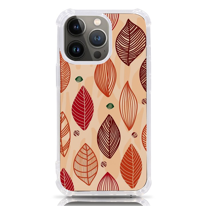 Forest Leaves Seamless Pattern With Natural Floral iPhone 13 Pro TPU UV Print Case