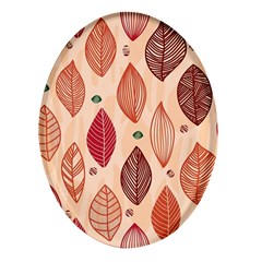 Forest Leaves Seamless Pattern With Natural Floral Oval Glass Fridge Magnet (4 Pack) by Grandong