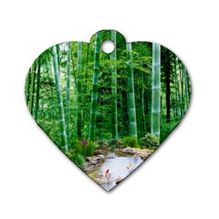 Bamboo Forest Squid Family Dog Tag Heart (one Side) by Grandong