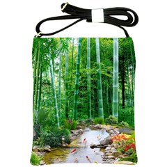 Bamboo Forest Squid Family Shoulder Sling Bag by Grandong