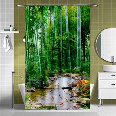 Bamboo Forest Squid Family Shower Curtain 48  X 72  (small)  by Grandong