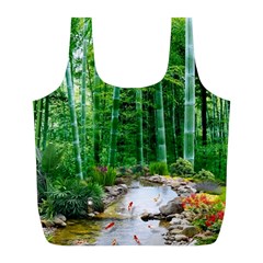 Bamboo Forest Squid Family Full Print Recycle Bag (l) by Grandong