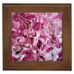 Rosa Antico Smudged Framed Tile by kaleidomarblingart