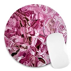 Rosa Antico Smudged Round Mousepad by kaleidomarblingart