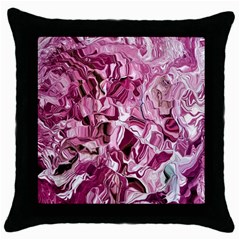 Rosa Antico Smudged Throw Pillow Case (black) by kaleidomarblingart