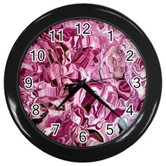 Rosa Antico Smudged Wall Clock (black) by kaleidomarblingart