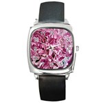 Rosa Antico Smudged Square Metal Watch Front