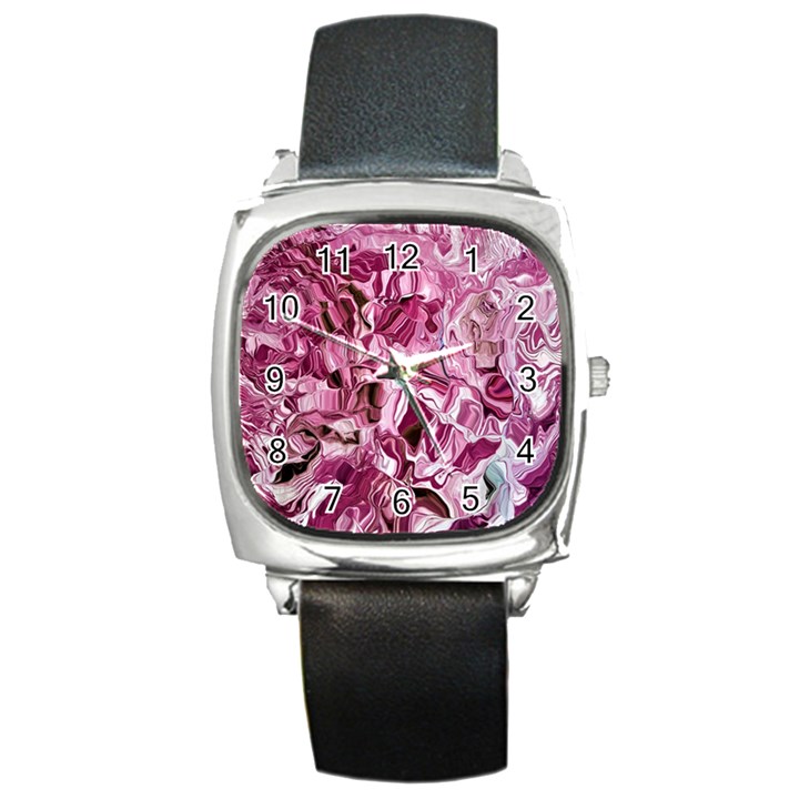 Rosa Antico Smudged Square Metal Watch