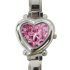 Rosa Antico Smudged Heart Italian Charm Watch by kaleidomarblingart