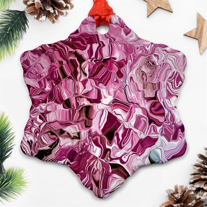 Rosa Antico Smudged Ornament (Snowflake)