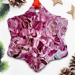 Rosa Antico Smudged Snowflake Ornament (two Sides) by kaleidomarblingart