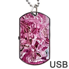 Rosa Antico Smudged Dog Tag Usb Flash (two Sides) by kaleidomarblingart