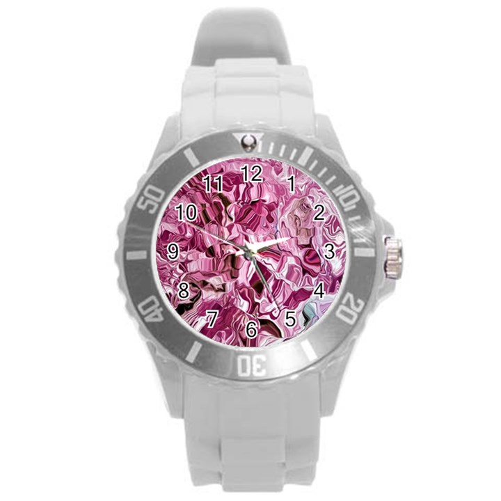 Rosa Antico Smudged Round Plastic Sport Watch (L)