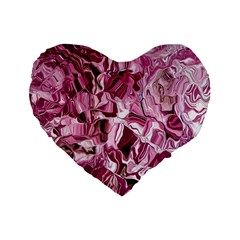 Rosa Antico Smudged Standard 16  Premium Flano Heart Shape Cushions by kaleidomarblingart