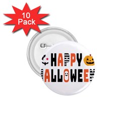 Happy Halloween Slot Text Orange 1 75  Buttons (10 Pack) by Sarkoni