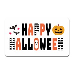 Happy Halloween Slot Text Orange Magnet (rectangular) by Sarkoni