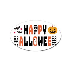 Happy Halloween Slot Text Orange Sticker Oval (10 Pack)