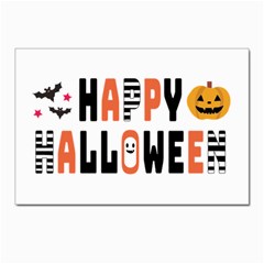 Happy Halloween Slot Text Orange Postcard 4 x 6  (pkg Of 10) by Sarkoni