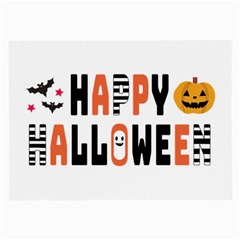 Happy Halloween Slot Text Orange Large Glasses Cloth by Sarkoni