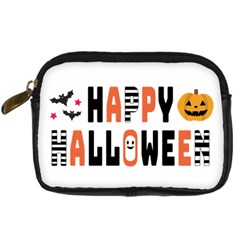 Happy Halloween Slot Text Orange Digital Camera Leather Case by Sarkoni