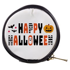 Happy Halloween Slot Text Orange Mini Makeup Bag by Sarkoni