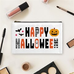 Happy Halloween Slot Text Orange Cosmetic Bag (medium) by Sarkoni