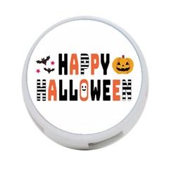 Happy Halloween Slot Text Orange 4-port Usb Hub (two Sides) by Sarkoni