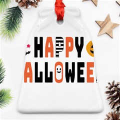 Happy Halloween Slot Text Orange Bell Ornament (two Sides) by Sarkoni