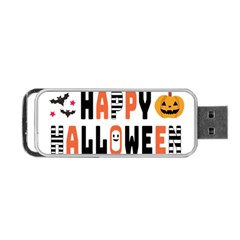 Happy Halloween Slot Text Orange Portable Usb Flash (two Sides) by Sarkoni