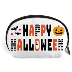 Happy Halloween Slot Text Orange Accessory Pouch (large) by Sarkoni