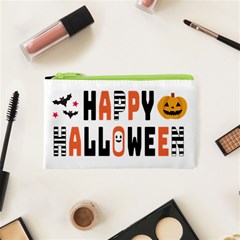 Happy Halloween Slot Text Orange Cosmetic Bag (xs) by Sarkoni