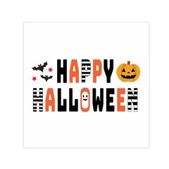 Happy Halloween Slot Text Orange Square Satin Scarf (30  X 30 ) by Sarkoni