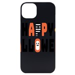 Happy Halloween Slot Text Orange iPhone 14 Plus Black UV Print Case Front