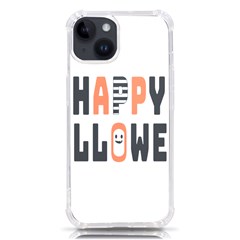 Happy Halloween Slot Text Orange Iphone 14 Tpu Uv Print Case by Sarkoni