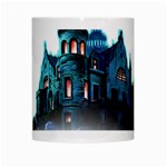 Blue Castle Halloween Horror Haunted House White Mug Center