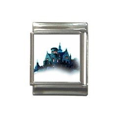 Blue Castle Halloween Horror Haunted House Italian Charm (13mm) by Sarkoni