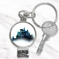 Blue Castle Halloween Horror Haunted House Nail Clippers Key Chain by Sarkoni