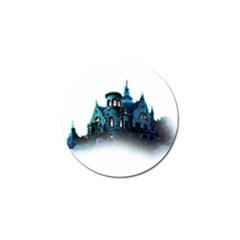 Blue Castle Halloween Horror Haunted House Golf Ball Marker by Sarkoni