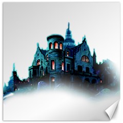 Blue Castle Halloween Horror Haunted House Canvas 20  X 20  by Sarkoni