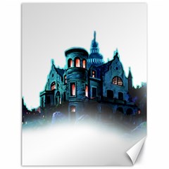 Blue Castle Halloween Horror Haunted House Canvas 18  X 24  by Sarkoni