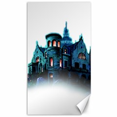 Blue Castle Halloween Horror Haunted House Canvas 40  X 72  by Sarkoni