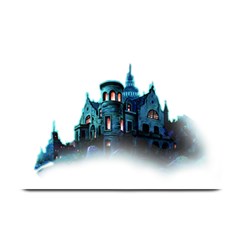 Blue Castle Halloween Horror Haunted House Plate Mats by Sarkoni