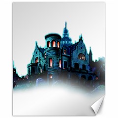 Blue Castle Halloween Horror Haunted House Canvas 11  X 14  by Sarkoni