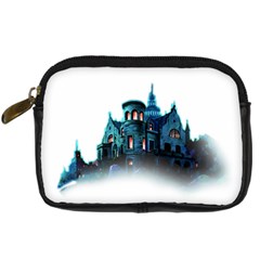 Blue Castle Halloween Horror Haunted House Digital Camera Leather Case by Sarkoni