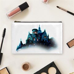 Blue Castle Halloween Horror Haunted House Cosmetic Bag (medium) by Sarkoni