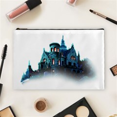 Blue Castle Halloween Horror Haunted House Cosmetic Bag (large) by Sarkoni