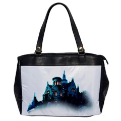 Blue Castle Halloween Horror Haunted House Oversize Office Handbag by Sarkoni