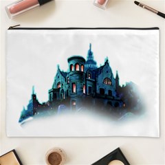 Blue Castle Halloween Horror Haunted House Cosmetic Bag (xxxl) by Sarkoni